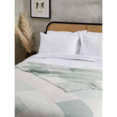 John Lewis John Lewis & Partners Line Up Cotton Bedspread, Multi
