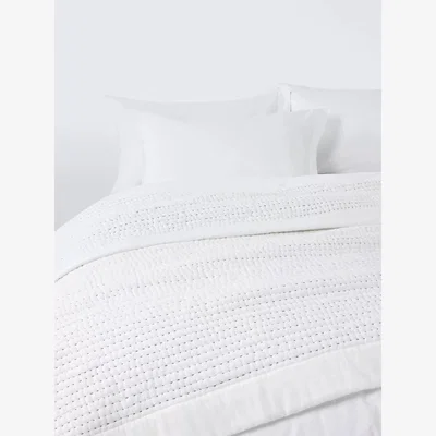 John Lewis John Lewis Kantha Gauze Stitch Bedspread, White