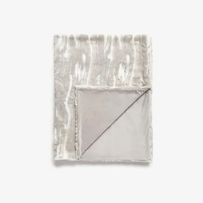 John Lewis John Lewis & Partners Faux Fur Throw, Natural Marble