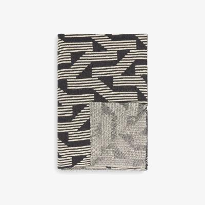 John Lewis John Lewis Chain Geo Knitted Throw, Graphite