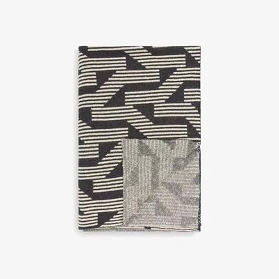 John Lewis John Lewis Chain Geo Knitted Throw, Graphite