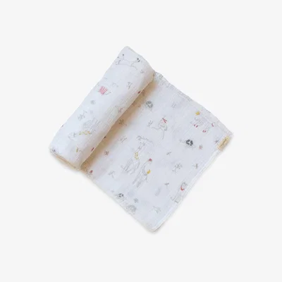 John Lewis Pehr Magical Safari GOTS Organic Muslin Cotton Swaddle Blanket