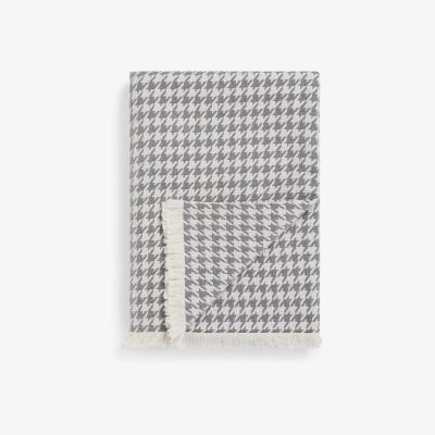 John Lewis John Lewis & Partners Lipsi Dogtooth Check Bedspread, Grey