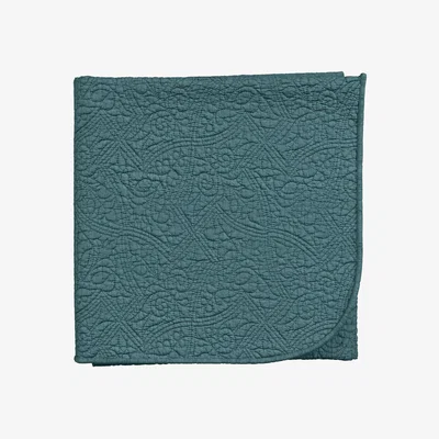 John Lewis V&A Botanical Harmony Cotton Throw, Blue Teal