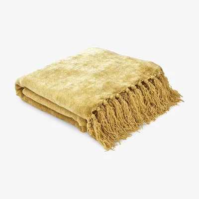 John Lewis Laura Ashley Hamilton Throw, Antique Gold