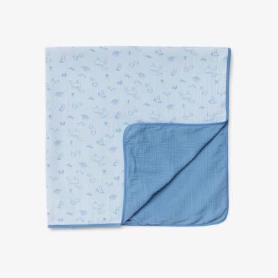 John Lewis John Lewis & Partners Under The Sea Muslin Blanket, 100 x 100cm