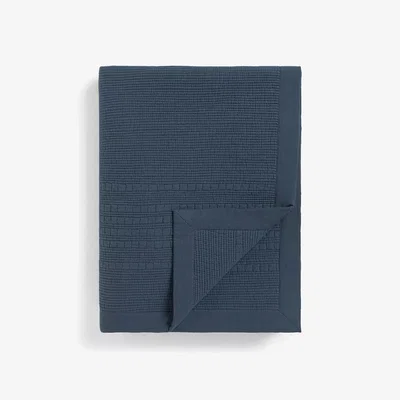 John Lewis John Lewis Linear Quilted Bedspread, Denim Blue