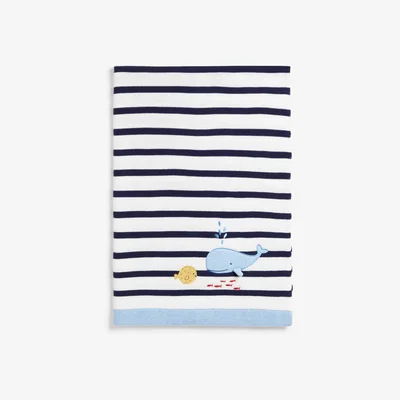 John Lewis John Lewis & Partners Applique Whale Blanket, 100 x 75cm