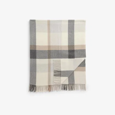 John Lewis John Lewis & Partners Plaid Check Wool Throw, Natural