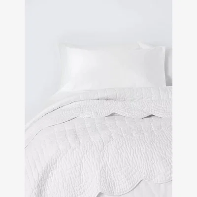 John Lewis John Lewis Scallop Cotton Quilted Bedspread, White