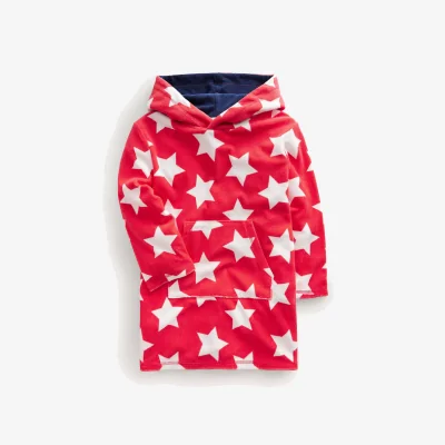 John Lewis Mini Boden Kids' Star Towelling Throw, Red Star