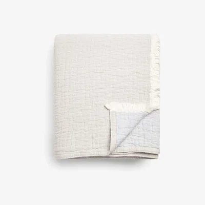 John Lewis John Lewis & Partners Chambray Quilted Bedspread, Blue