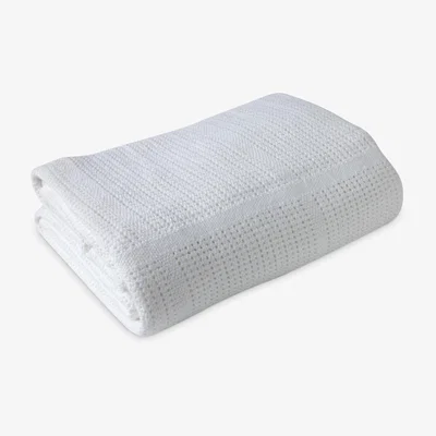John Lewis Clair de Lune Baby Cotton Cellular Pram Blanket, 90 x 70cm, White