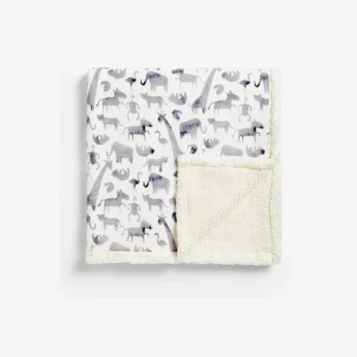 John Lewis little home at John Lewis Safari & Friends Sherpa Fleece Throw