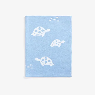 John Lewis John Lewis & Partners Usea Turtle Cotton Blanket, 100 x 75cm