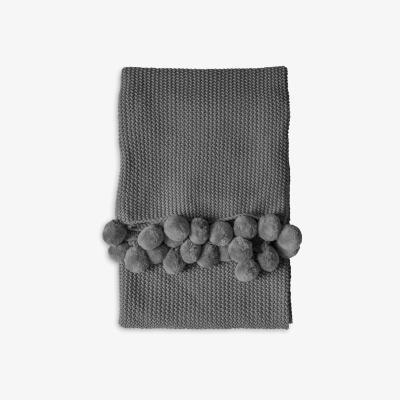 John Lewis Gallery Direct Moss Stitch Pom Pom Throw
