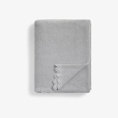 John Lewis John Lewis & Partners Scallop Edge Throw, Grey
