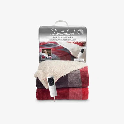 John Lewis Dreamland Sherpa Tartan Heated Overblanket