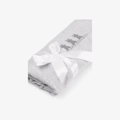 John Lewis Trotters Baby Organic Cotton Bunny Blanket, Grey/White