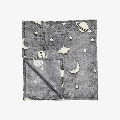 John Lewis little home at John Lewis Space Glow In The Dark Fleece Throw, Grey