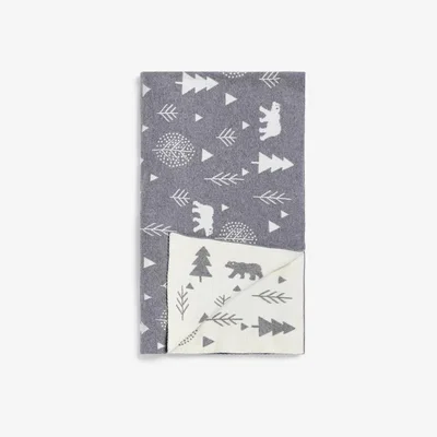 John Lewis little home at John Lewis Knitted Christmas Throw, Grey