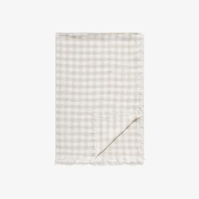 John Lewis John Lewis Linen Gingham Throw, Natural