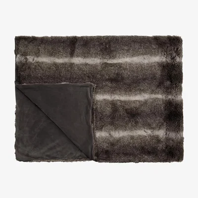 John Lewis John Lewis Faux Fur Throw, Grey, L200 x W150cm