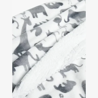 John Lewis little home at John Lewis Safari Sherpa Throw, Mid Grey