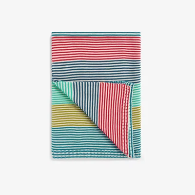 John Lewis Harlequin Just Keep Trucking Striped Knitted Blanket, Multi