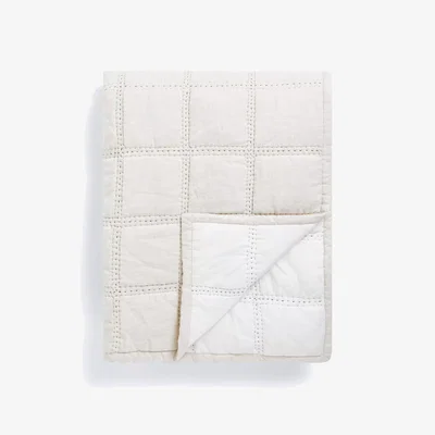 John Lewis John Lewis Linen Blend Stitch Bedspread, Natural