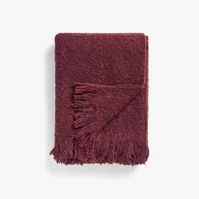 John Lewis John Lewis Wool Blend Boucle Throw, Damson