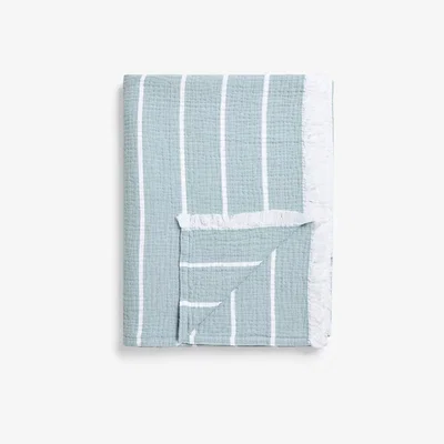 John Lewis John Lewis Monty Stripe Bedspread, Sage