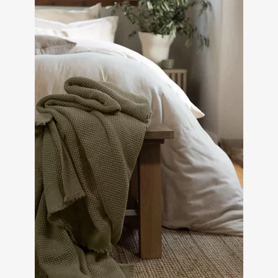 John Lewis Christy Madeira Cotton Throw, Forest