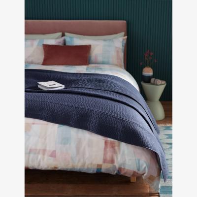 John Lewis John Lewis Stitched Stripe Bedspread, Navy