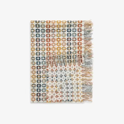 John Lewis John Lewis Cable Check Shetland Lambswool Throw, Multi