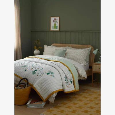 John Lewis John Lewis Oxalise Embroidered Quilted Bedspread, Multi