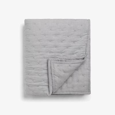 John Lewis John Lewis ANYDAY Chambray Stripe Quilted Bedspread