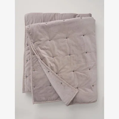 John Lewis Truly Cotton Velvet Throw, Grey