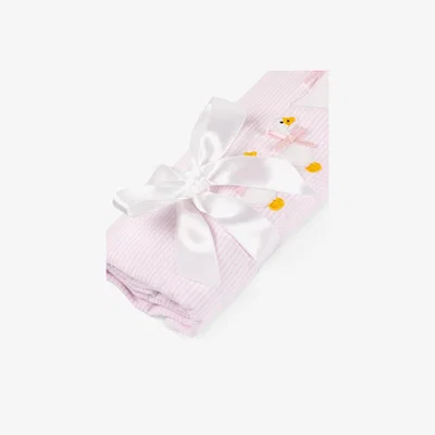John Lewis Trotters Baby Organic Cotton Jemima Duck Blanket, Pink/White