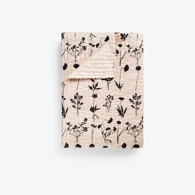 John Lewis Mother of Pearl Botanical Silk Quilted Bedspread