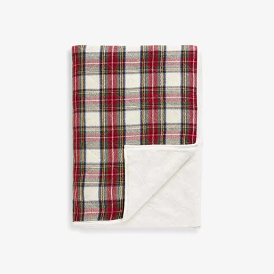 John Lewis John Lewis Plaid Check Faux Fur Bedspread, Multi