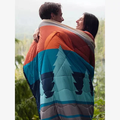 John Lewis Passenger Nomadics Blanket, Turquoise/Rust