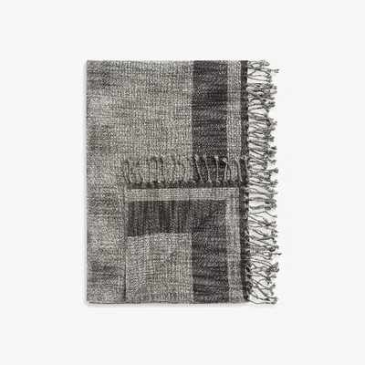 John Lewis John Lewis Ebbe Slub Wool Throw, Black/White