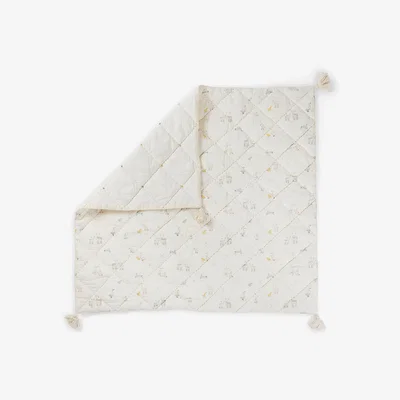 John Lewis Pehr Just Hatched Quilted Baby Blanket, Cream/Multi