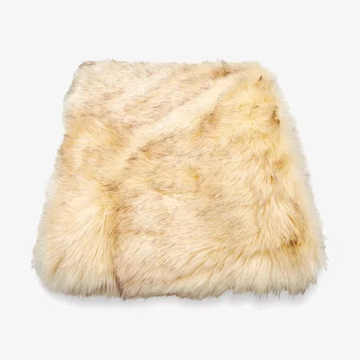John Lewis Laura Ashley Berwyn Faux Fur Throw, Cream