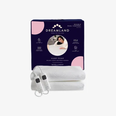 John Lewis Dreamland Sleep Tight Deluxe Fleecy Electric Blanket, Double, White