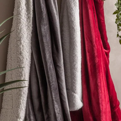 Knees Sterling Sherpa Throw - Grey