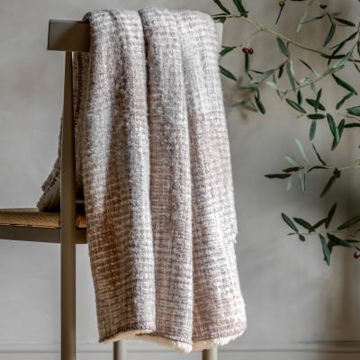 Knees Woven Faux Mohair Sherpa Throw