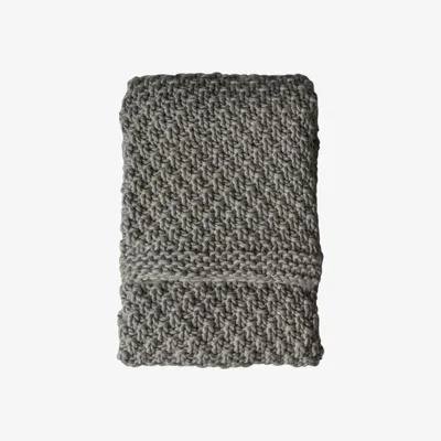 Knees Moss Chunky Knitted Throw - Grey