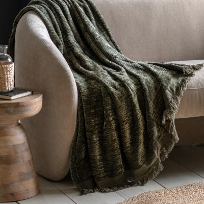 Knees Willow Chenille Throw - Khaki